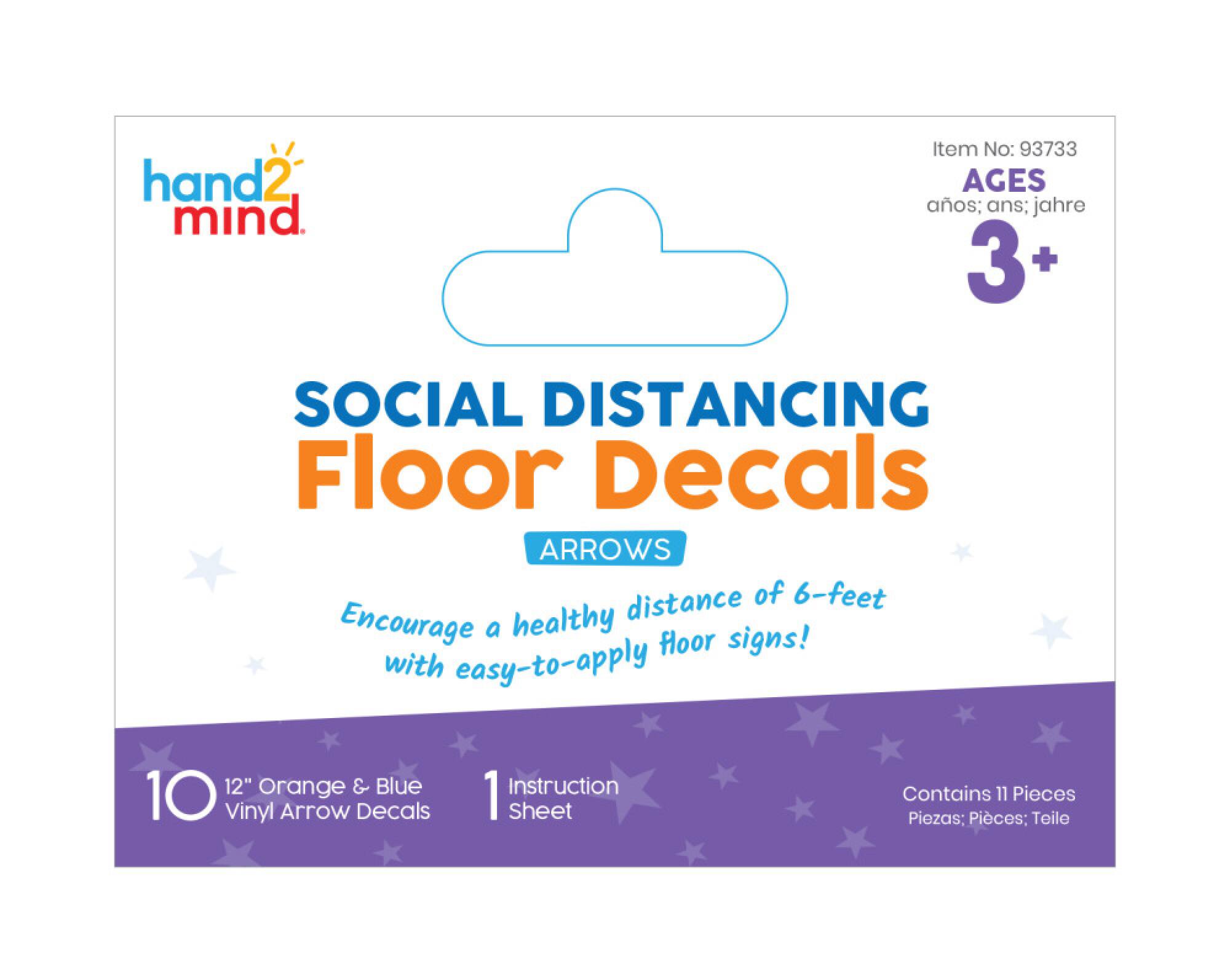 Hand2mind® Social Distance Arrows Floor Decals, 10ct.